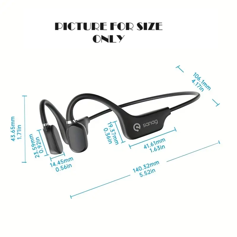 True Bone Conduction Earphone Open Ear Wireless Sport Headphones - Blue