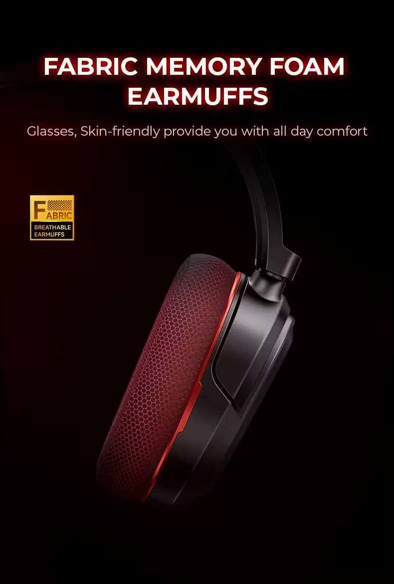 Wireless Gaming Headset Surround Sound RGB Mic